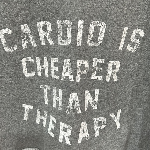 Cardio is cheaper than therapy half sweatshirt. Size M. - Picture 2 of 6
